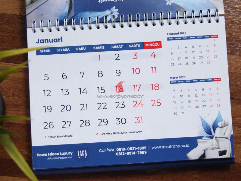 Cetak Kalender Meja - TAKA