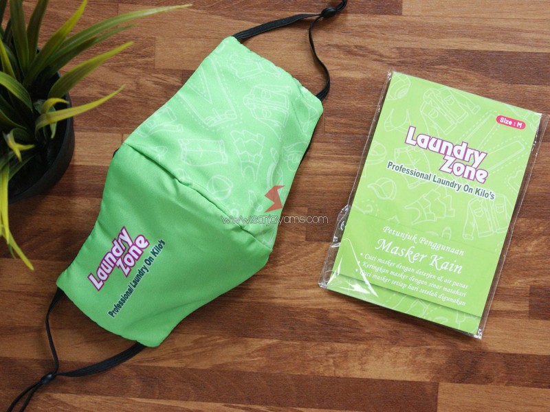 Cetak Masker Kain Printing Premium Laundry Zone