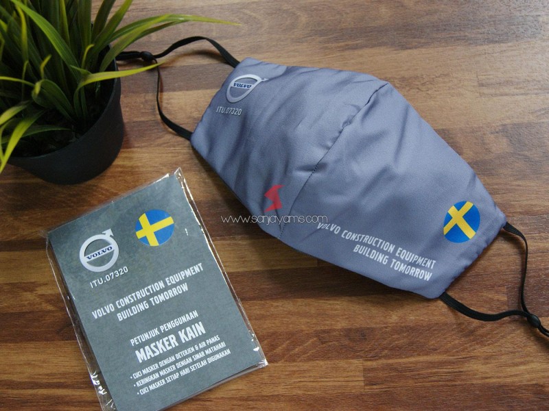 Cetak Masker Kain Printing Premium Volvo