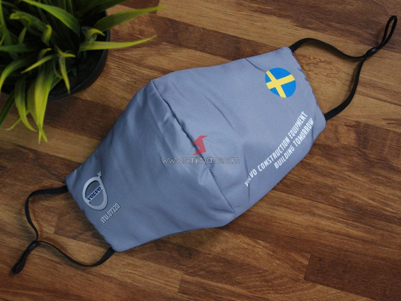 Cetak Masker Kain Printing Premium Volvo
