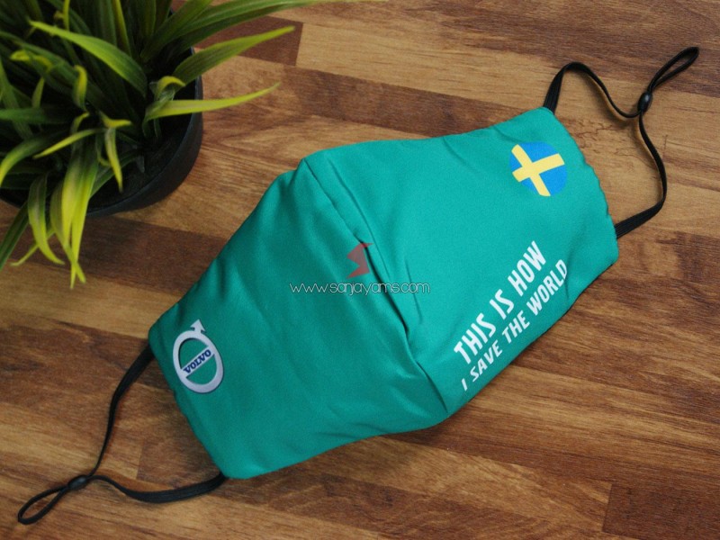 Cetak Masker Kain Printing Premium Volvo