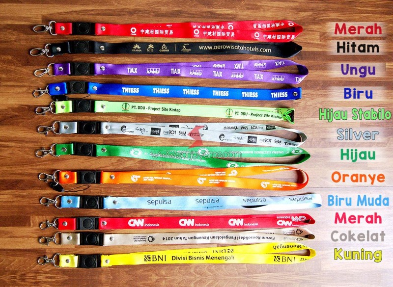 Pilihan warna lanyard bahan nylon