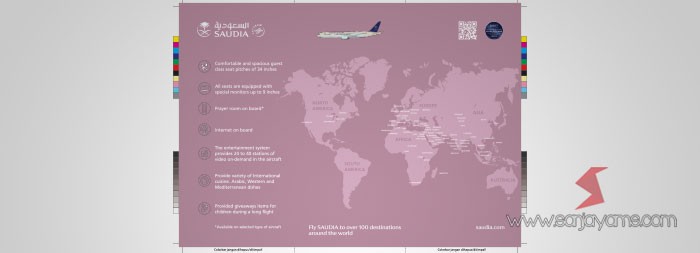 Cetak Brosur Lipat 3 Perusahaan - Saudia Airlines