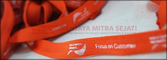 Lanyard  Orange dengan Sablon Logo Nokia Siemens