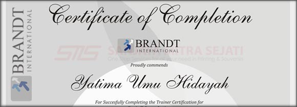 Sertifikat - BRANDT INTERNATIONAL