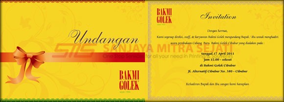 Undangan Pembukaan Cabang Bakmi Golek di Cibubur