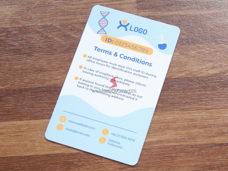 Cetak ID Card 2 Sisi UV Printing Awet & Gambar Timbul